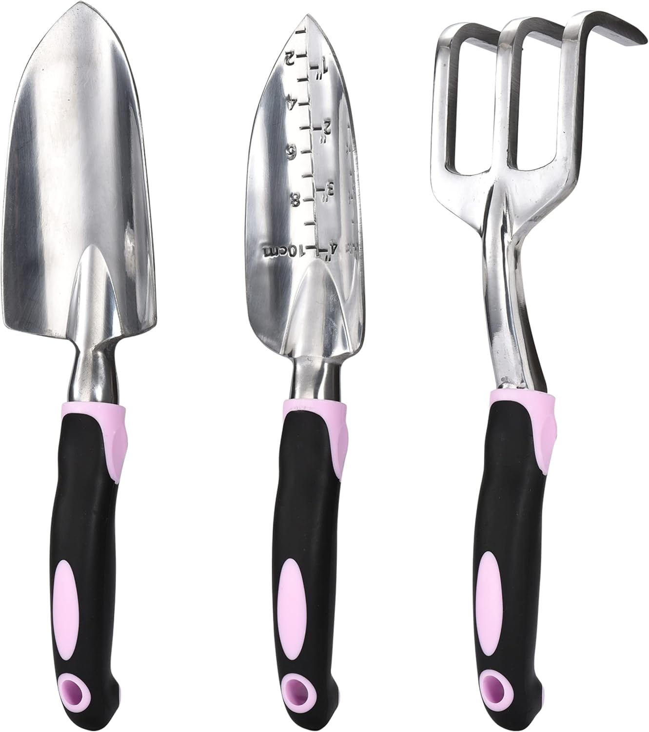 Garden Tool Set - Heavy Duty 3-Piece Gardening Kit - Aluminum Alloy Spade Shovel, Transplant Hand Trowel, and Cultivator Rake