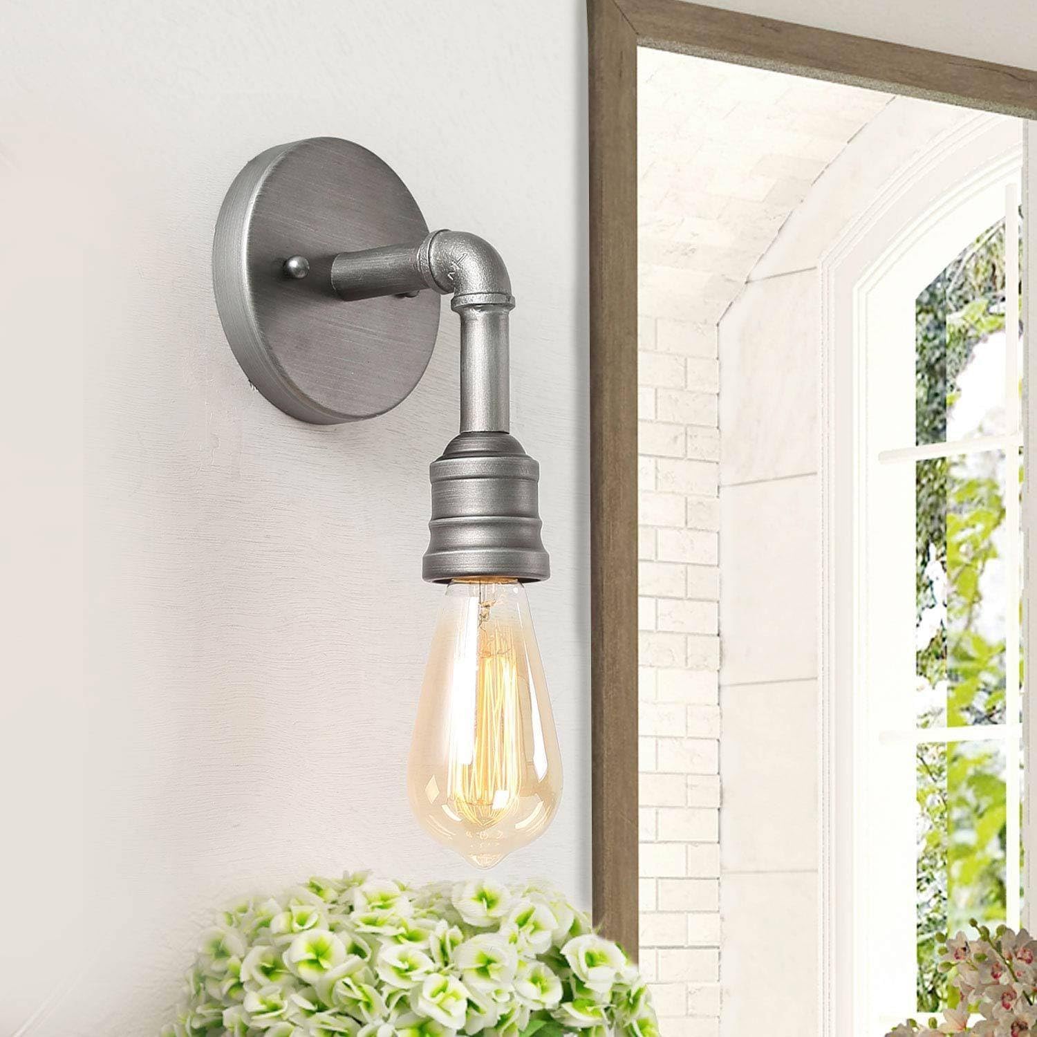 Sconces Wall Lighting, Industrial Grey Indoor Wall Sconce Light Fixture
