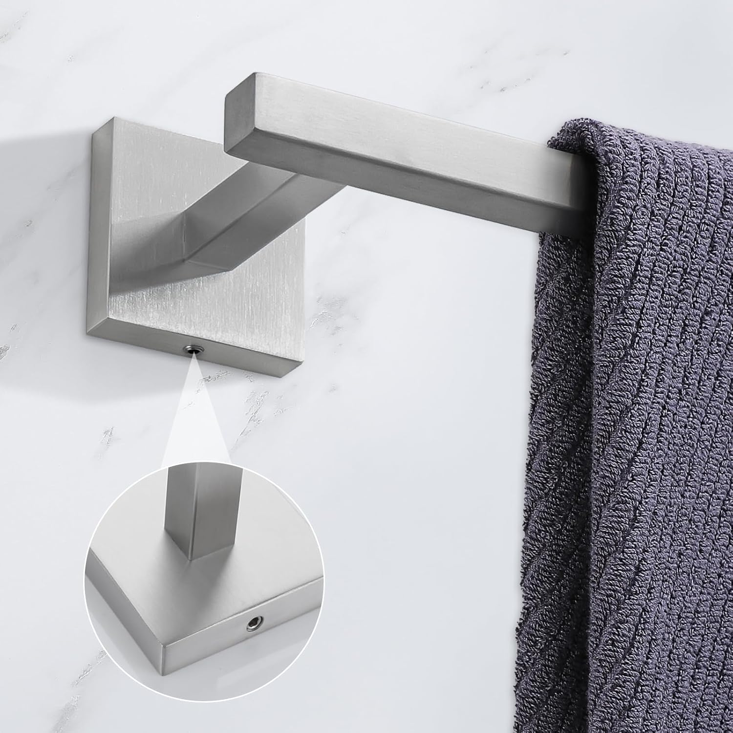 Towel Bar Brushed, 25 Inch 304 Stainless Steel Bathroom Towel Rack, Towel Holder Bathroom Accessories Wall Mounted, Total Length 27 Inch