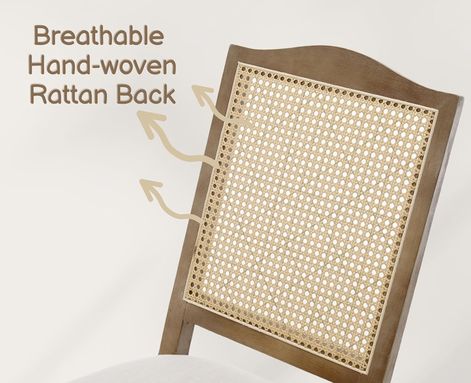 Dining Room Chairs with Cane Back Mid Century Modern Kitchen Chairs Natural Wood Frame Side Chairs