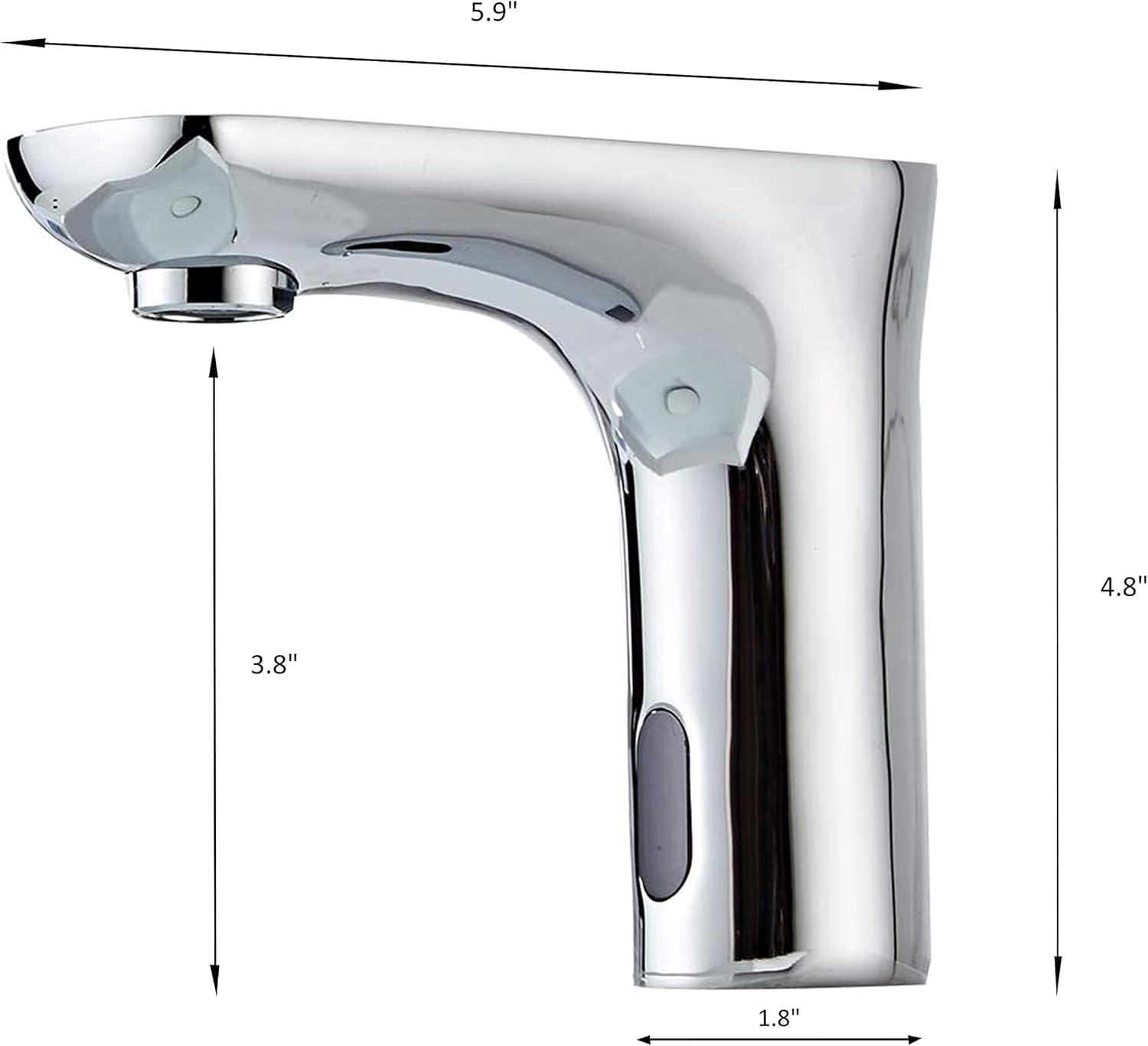 Automatic Sensor Touchless Bathroom Faucet with Hole Cover Plate Dual-Powered Vanity Faucets Chrome Hands Free Water Tap with Control Box and Temperature Mixer Motion Sensor