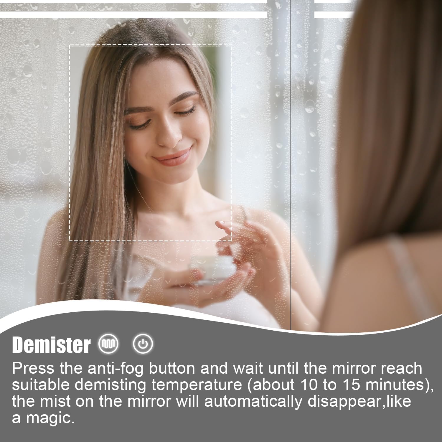 36×32inch Medicine Cabinet with Lights,Lighted Medicine Cabinet,3 Colors&Dimmable,Demister,Internal Light,USB Shaver Socket,Resisitent to Corrosion