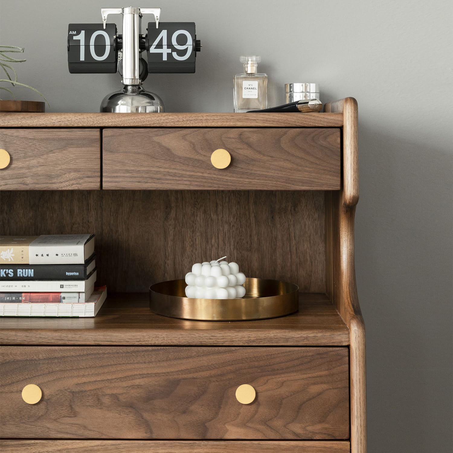 4pcs Solid Brass Cabinet Knobs Pulls Cabinet Drawer Dresser Gold Knobs Modern Handles Knobs(1"x1"/25mmx25mm),Brushed Brass Finish