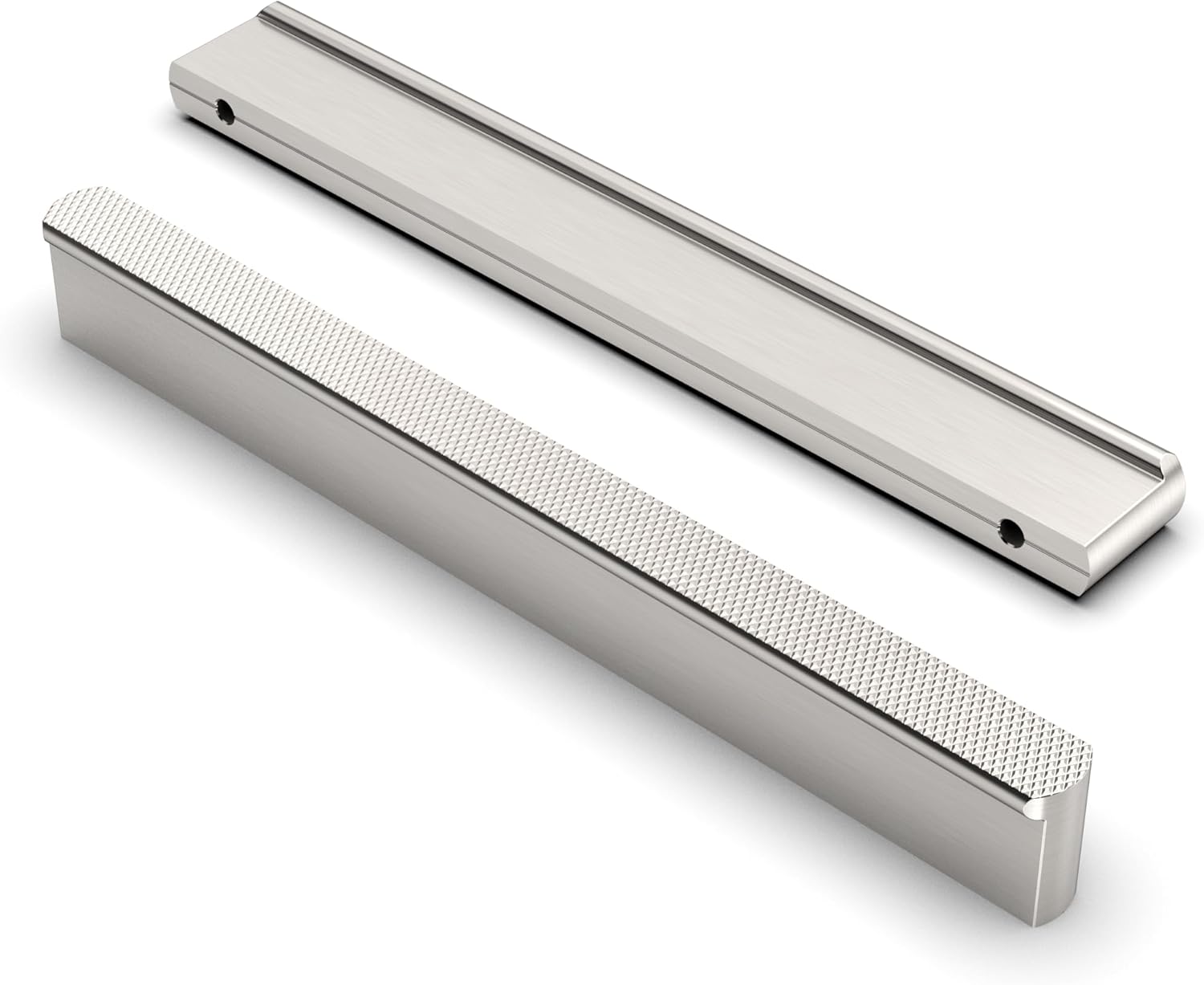 10 Pack Brushed Satin Nickel Cabinet Pulls, 5 Inch(128mm) Hole Centers Knurled Cabinet Handles Kitchen Hardware for Modern Cabinets