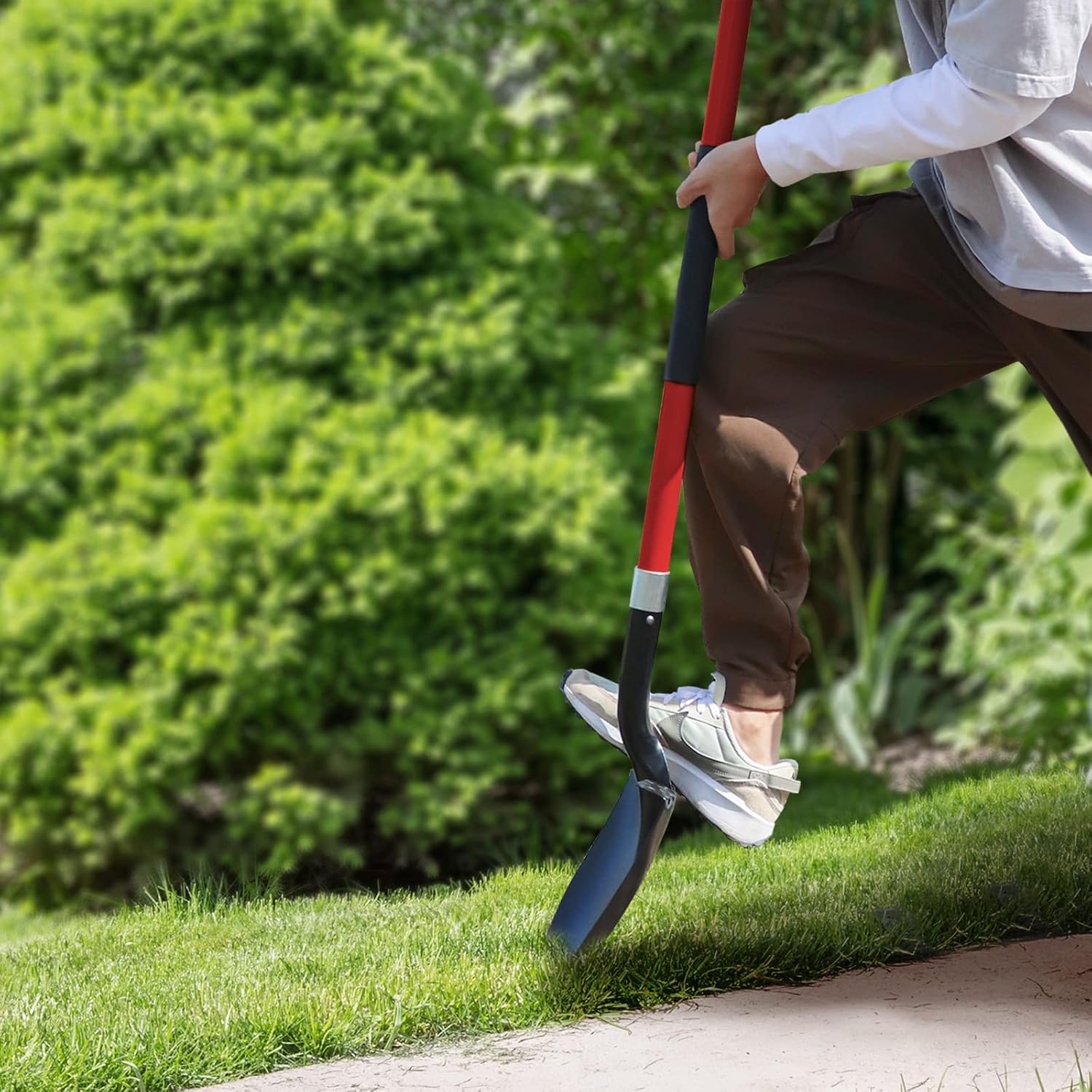 Shovel for Digging, 56 Inches Heavy Duty Shovel for Gardening, Round Shovel for Digging with Fiberglass Handle