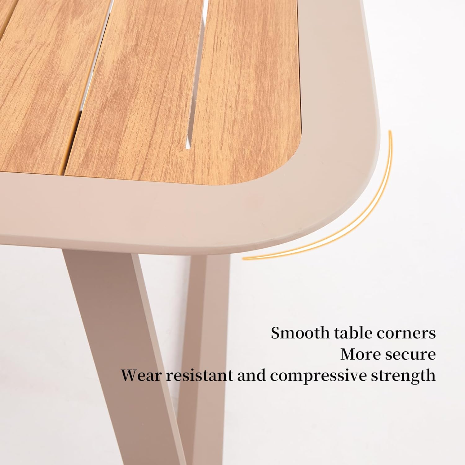 Outdoor Patio Bar Table Set Aluminum Frame Patio Bar Height Bistro Furniture Set w/Chairs and Plastic Wood Tabletop