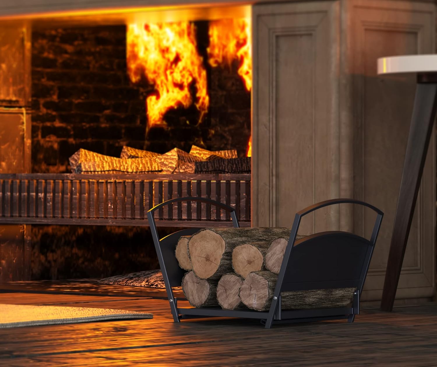 Fireplace Log Holder Folding Firewood Rack,Stacking Rack,Storage Rack for Firewood, Indoor, Outdoor,Heavy Duty Steel