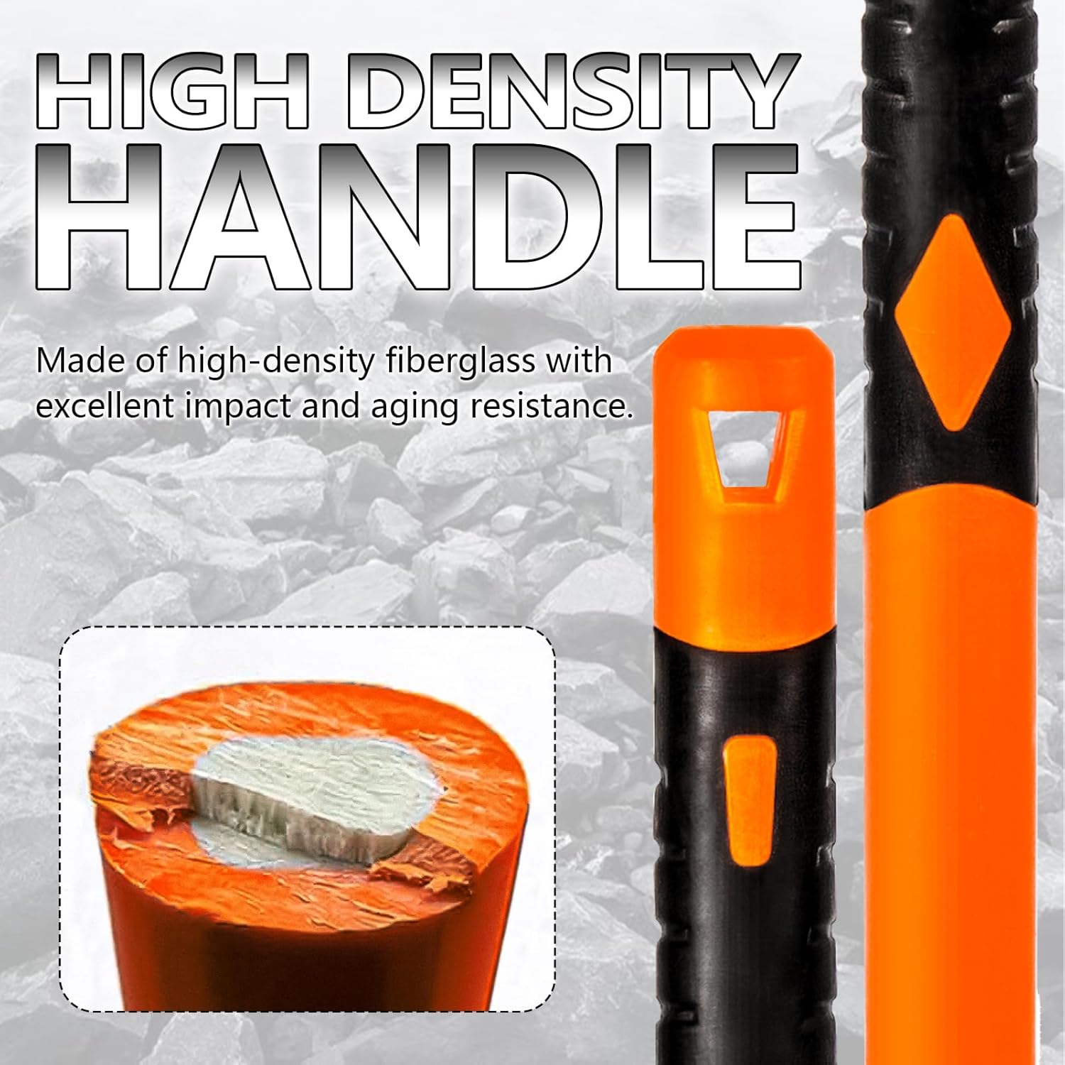 Pick Axe for Digging, Heavy Duty Pickaxe with Shock Absorbing Handle, 36 Inches