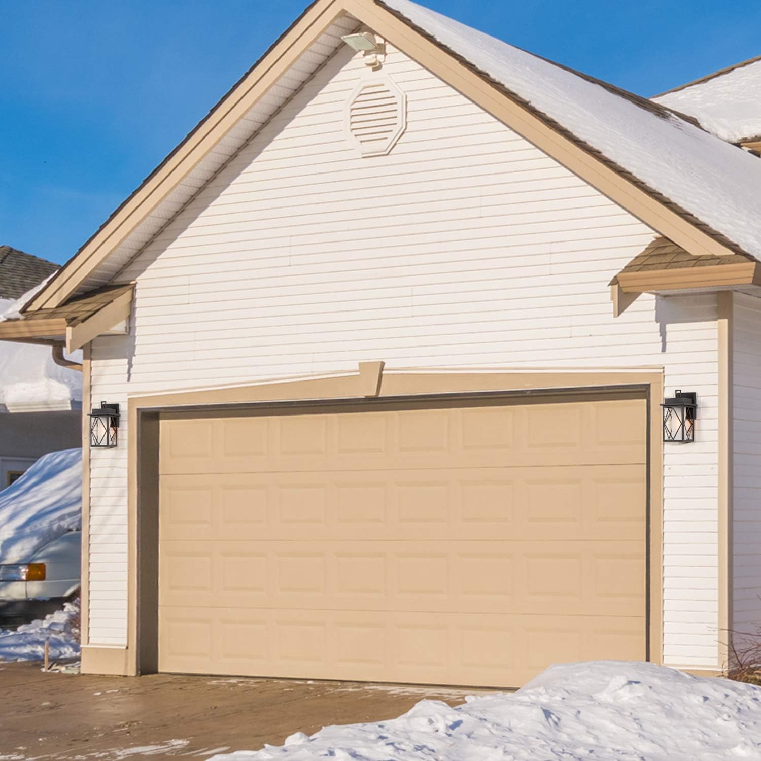 Exterior Wall Light Fixture, Outdoor Lighting Wall Mount, Sanded Black Finish Porch Light, Anti-Rust Wall Lamp