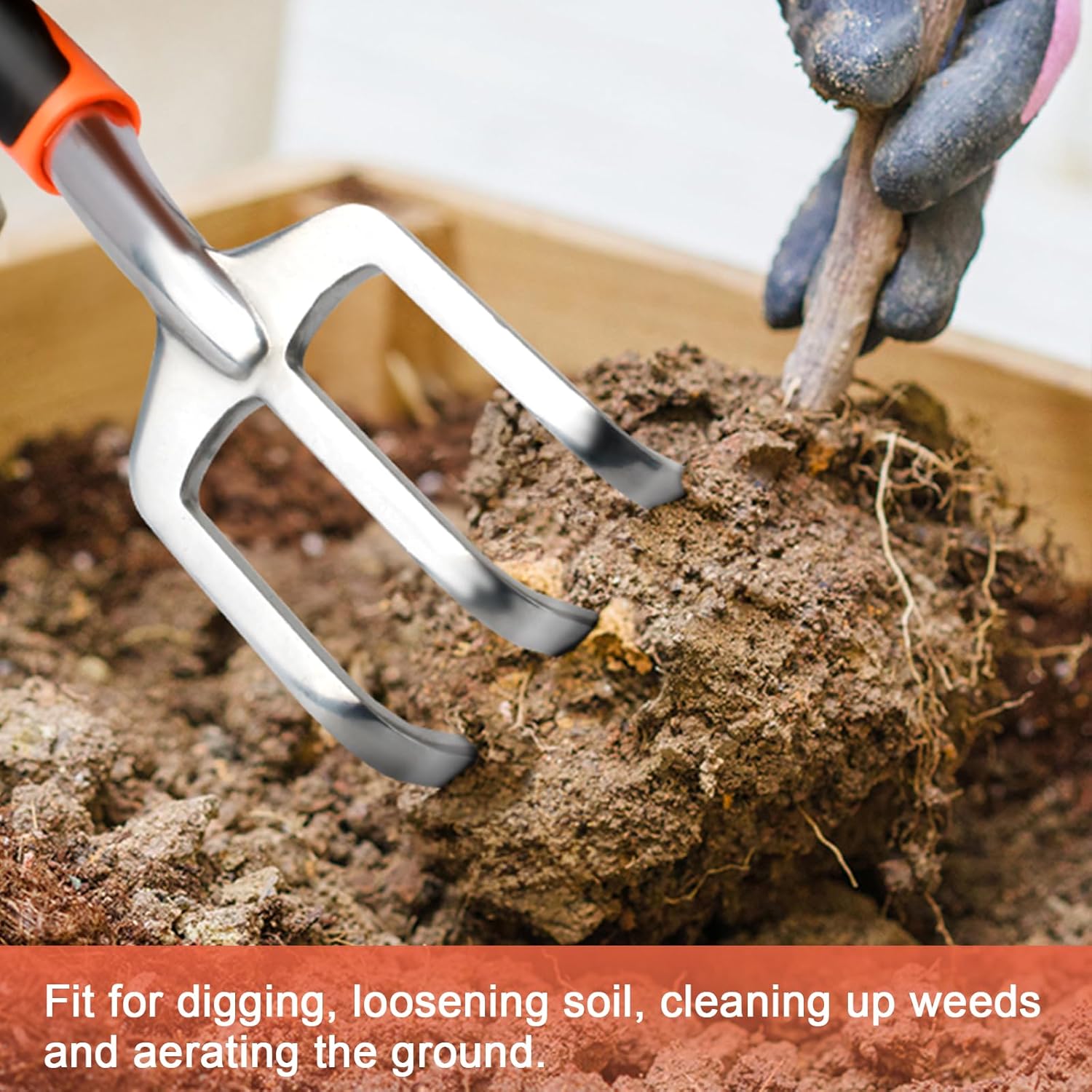 Hand Rake Garden Tool, Heavy Duty Hand Cultivators for Gardening, Small Garden Claw Tool Garden Hand Rake with Ergonomic Handle