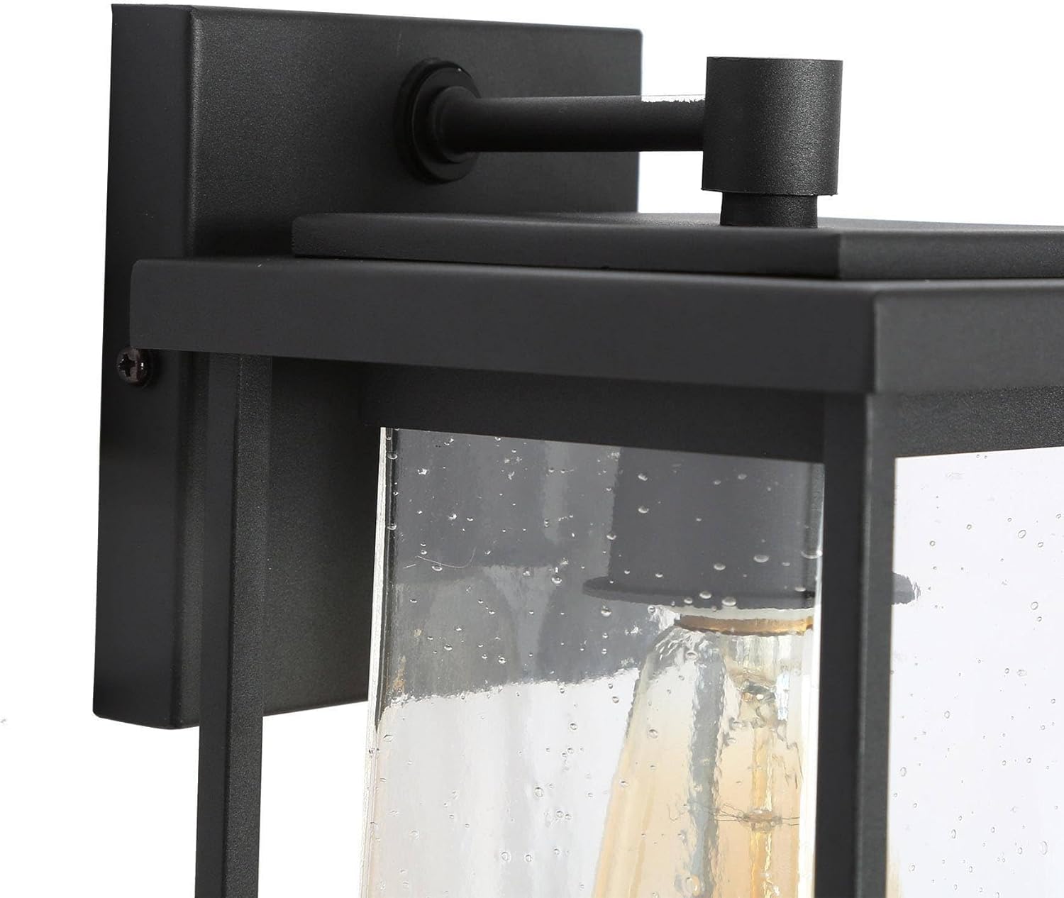 Exterior Globe Anti Rust Waterproof Wall Sconce with Seeded Glass, Modern Farmhouse Outdoor Porch Lights