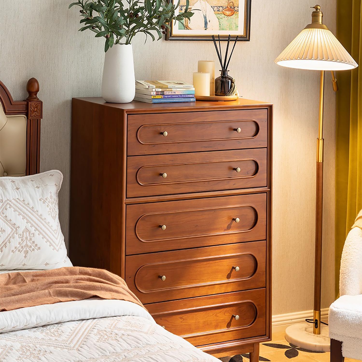 4Pcs 0.79"x0.98" Solid Brass Cabinet Knobs Handle Cone Shoe Book Drawer Knob Handle (Brass)