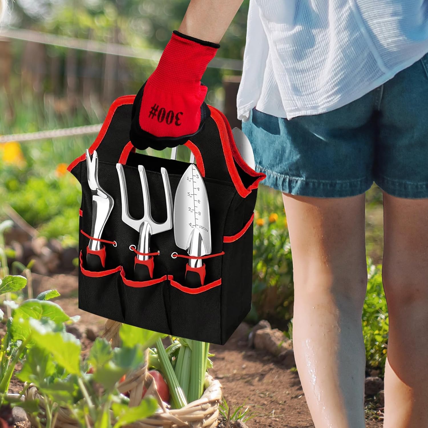 8 Pieces Aluminum Heavy Duty Gardening Kit with Ergonomic Handles, Gardening Bag, Ideal Gardening Tool Set
