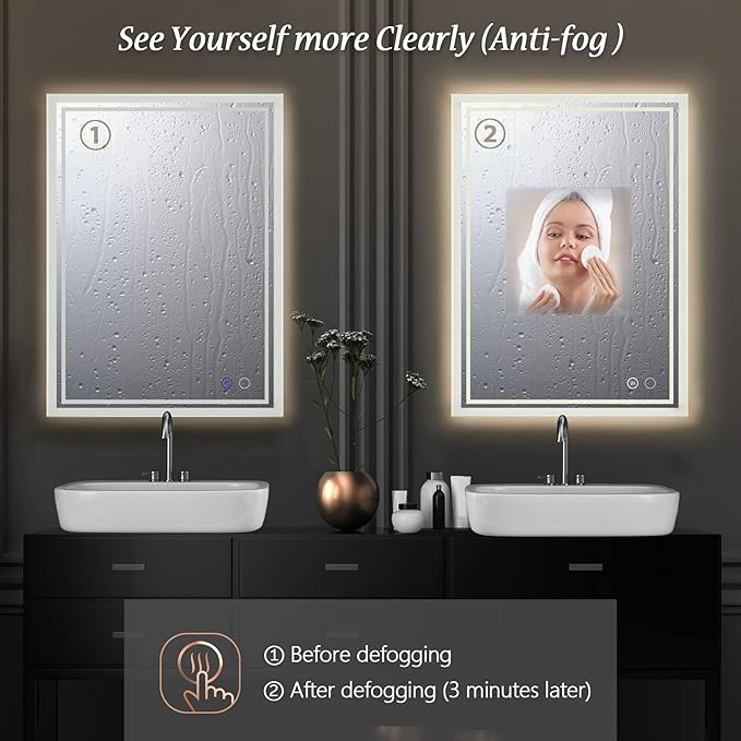 24x32 LED Bathroom Mirror,Led Mirror for Bathroom,Bathroom Mirror with Lights