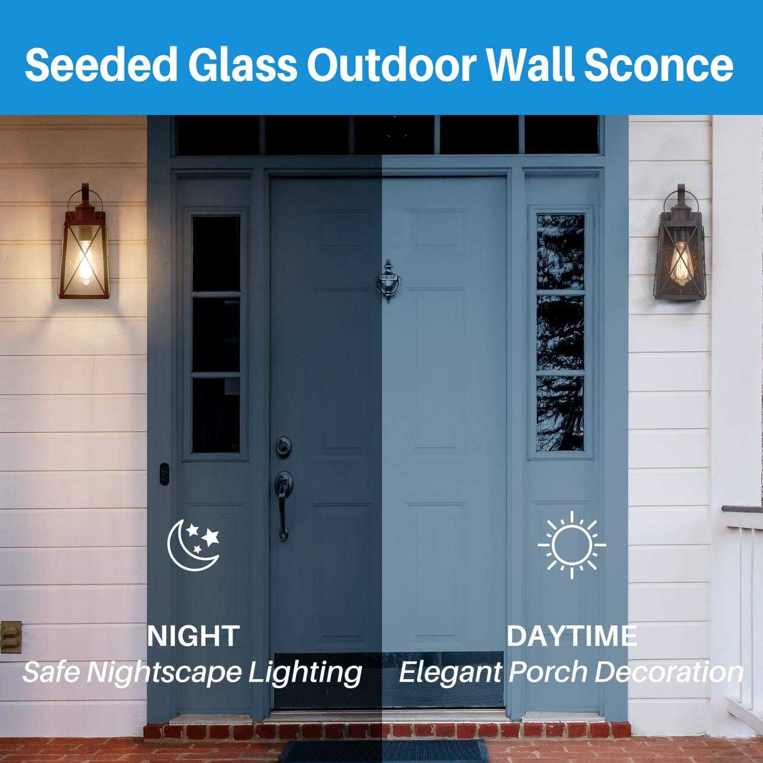 Exterior Wall Light Fixture, Outdoor Lighting Wall Mount, Sanded Black Finish Porch Light, Anti-Rust Wall Lamp