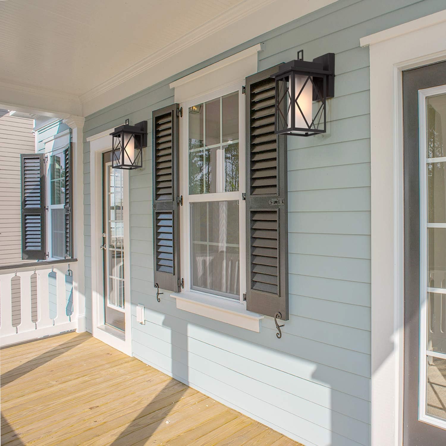 Exterior Wall Light Fixture, Outdoor Lighting Wall Mount, Sanded Black Finish Porch Light, Anti-Rust Wall Lamp