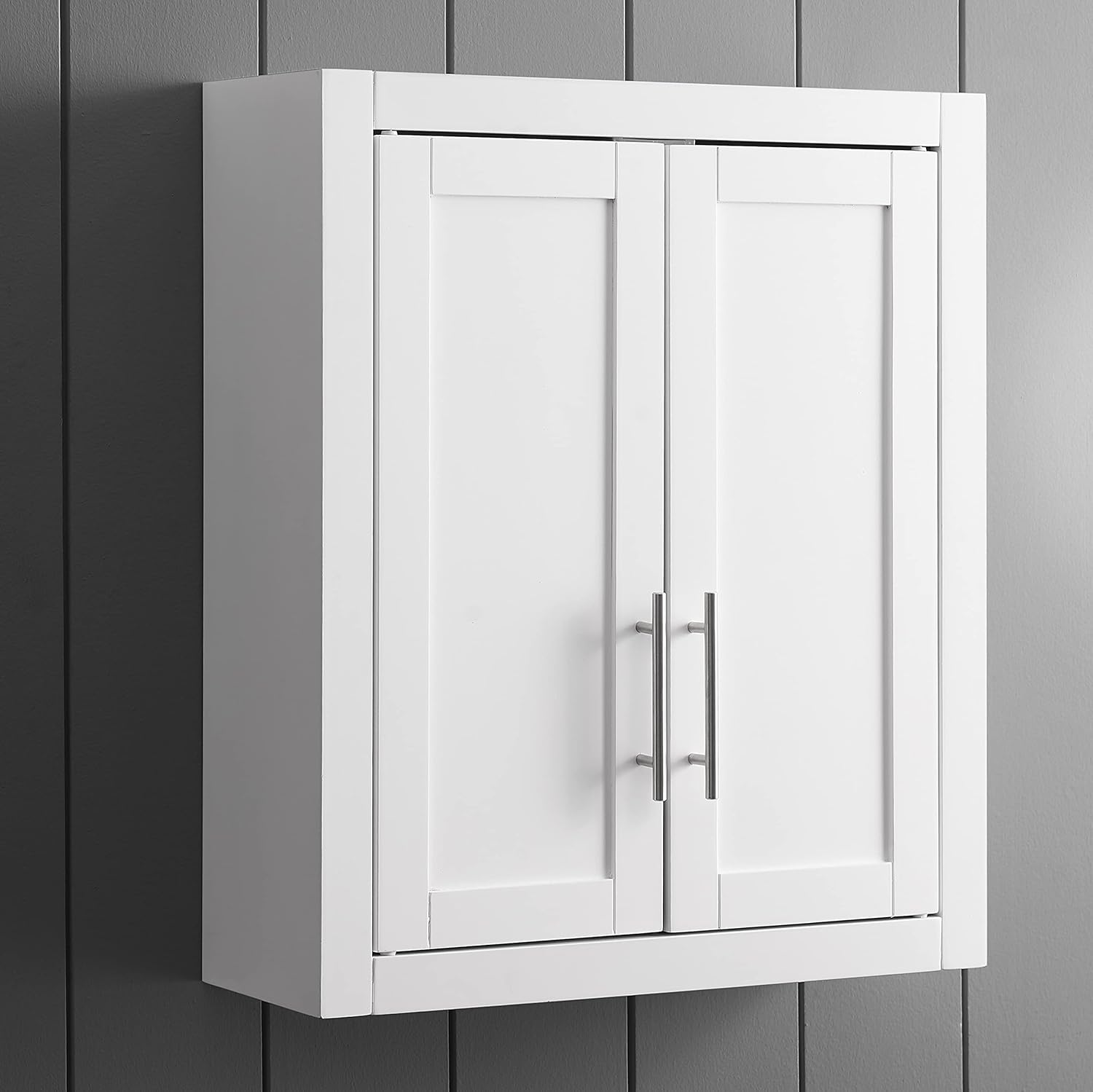 Wall Mounted Bathroom Storage Medicine Cabinet with Shelves, White