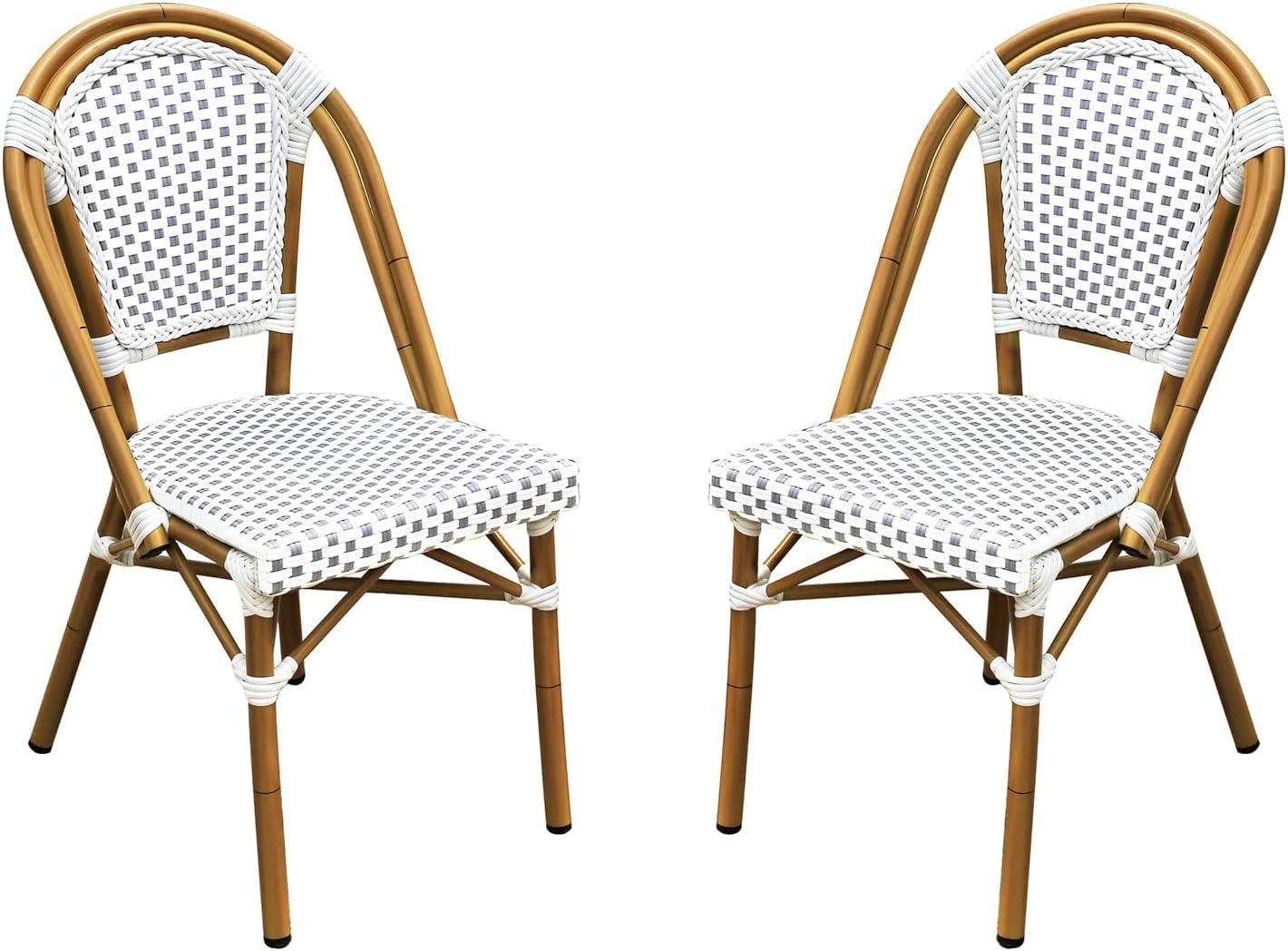 Patio Bistro Set Colorful Weave PE Wicker Chair