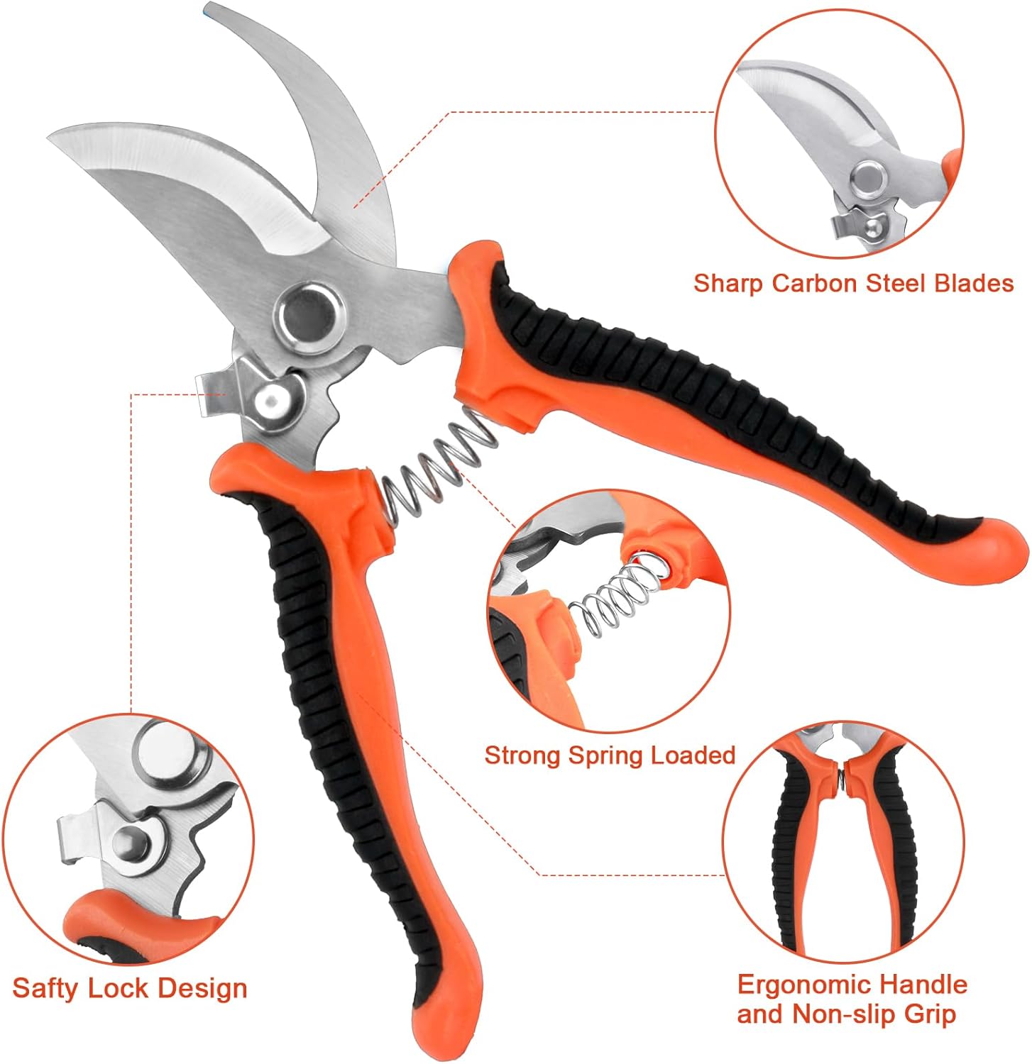 8 Piece Gardening Tools Set with Non Slip Ergonomic Handle, Heavy Duty Garden Tool Set with Storage Bag