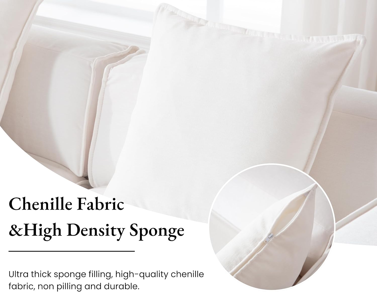 Oversized Modular Sectional Sofa Couch L Shaped Sleeper Couch with Ottoman Chenille Upholstered Deep Seat Couch Modern 4-Seater Convertible Sofa