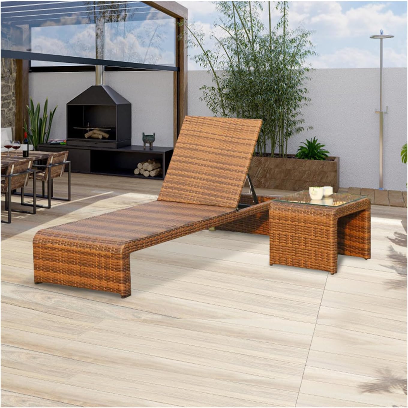 Outdoor Chaise Lounge Set