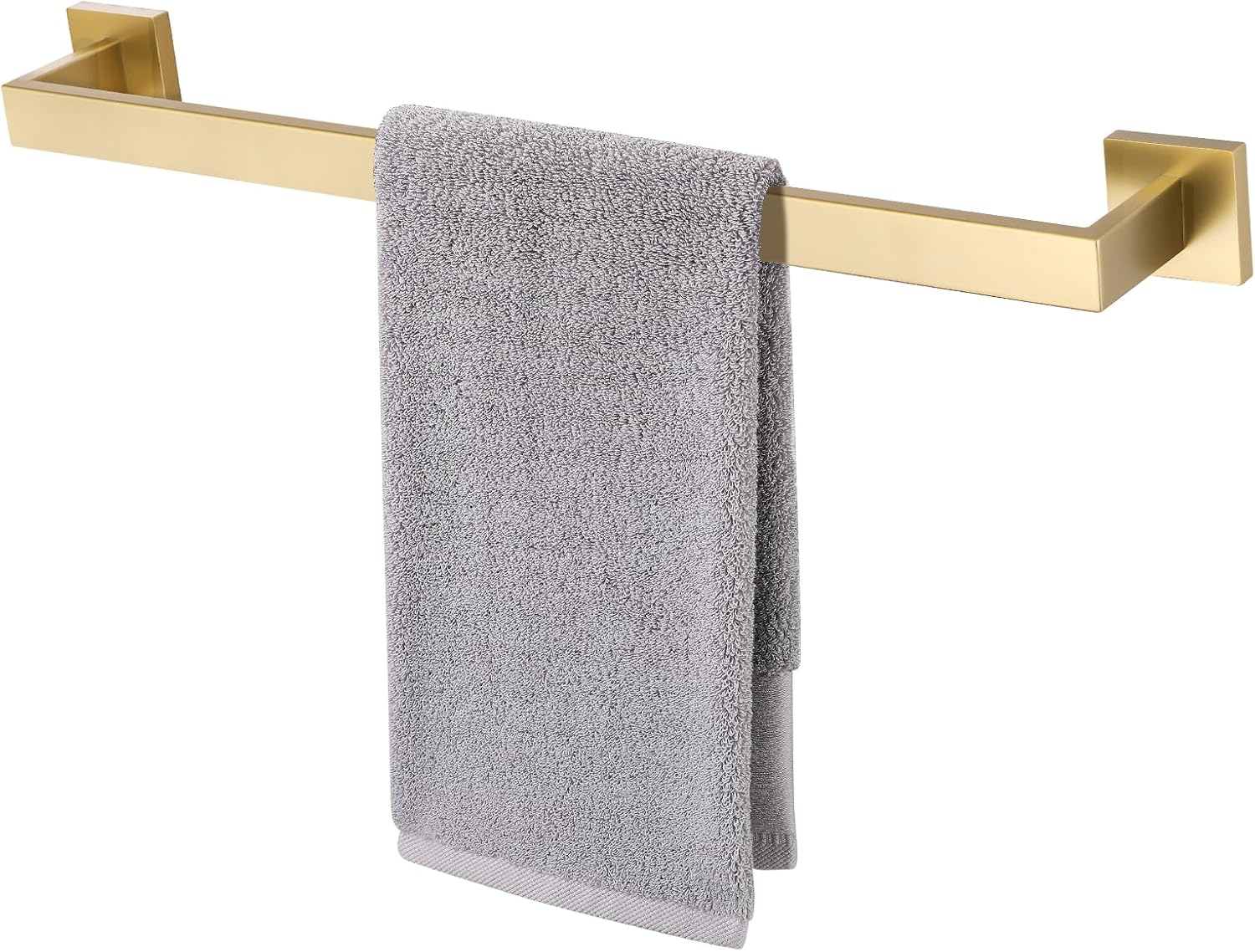 Bathroom Towel Bar, 23.6 Inch Gold Towel Rack, SUS304 Stainless Steel Bathroom Accessories, Square Hand Towel Holder for Bathroom Kitchen Wall Mounted