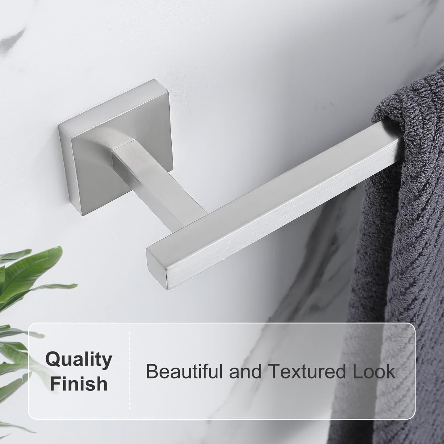 Towel Bar Brushed, 25 Inch 304 Stainless Steel Bathroom Towel Rack, Towel Holder Bathroom Accessories Wall Mounted, Total Length 27 Inch