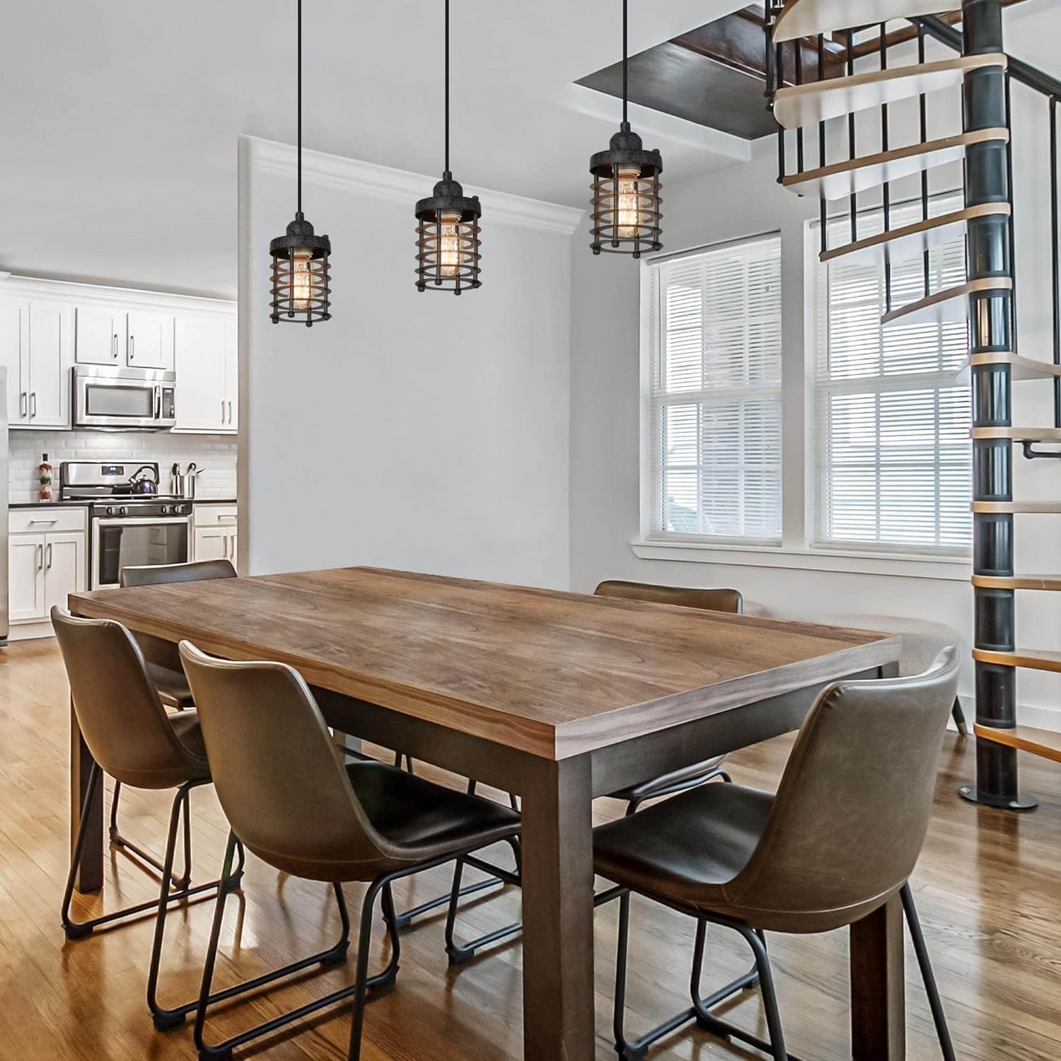 Mini Rustic Industrial Hanging Pendant Lighting with Rusty Finish for Kitchen Island, Foyer, Hallway, Bedroom and Entryway