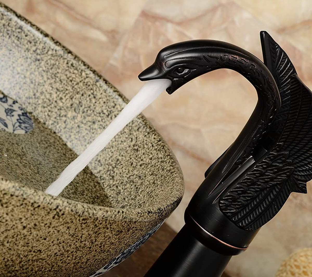 Swan Bathroom Vessel Sink Faucet Oil Rubbed Bronze Tall Single Handle One Hole Basin Faucet Aerator Spout Basin Mixer Tap