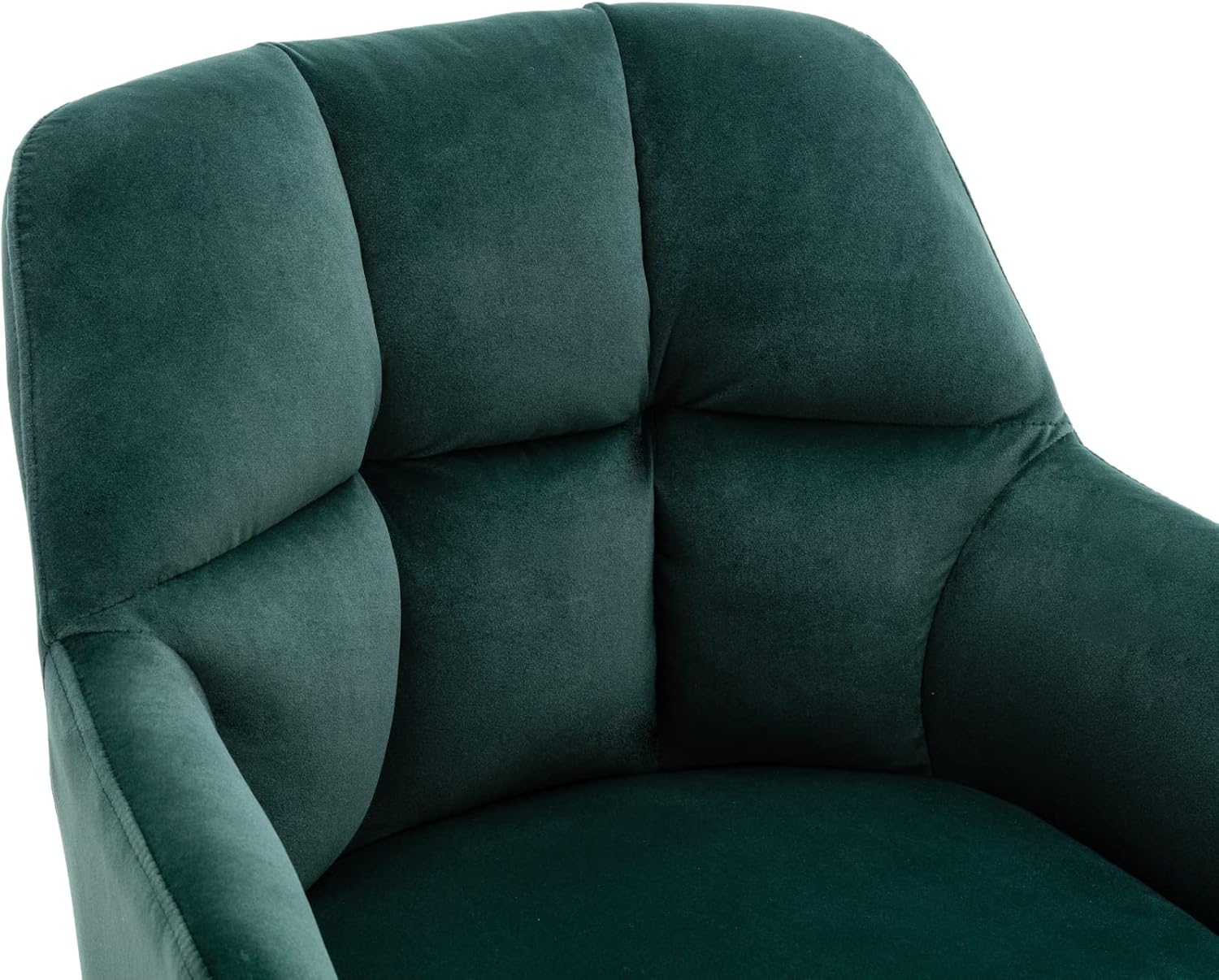 Comfy Velvet Desk Chair Modern Computer Task Chair no Wheels Swivel Accent Chair with Mid Back Arm Chair