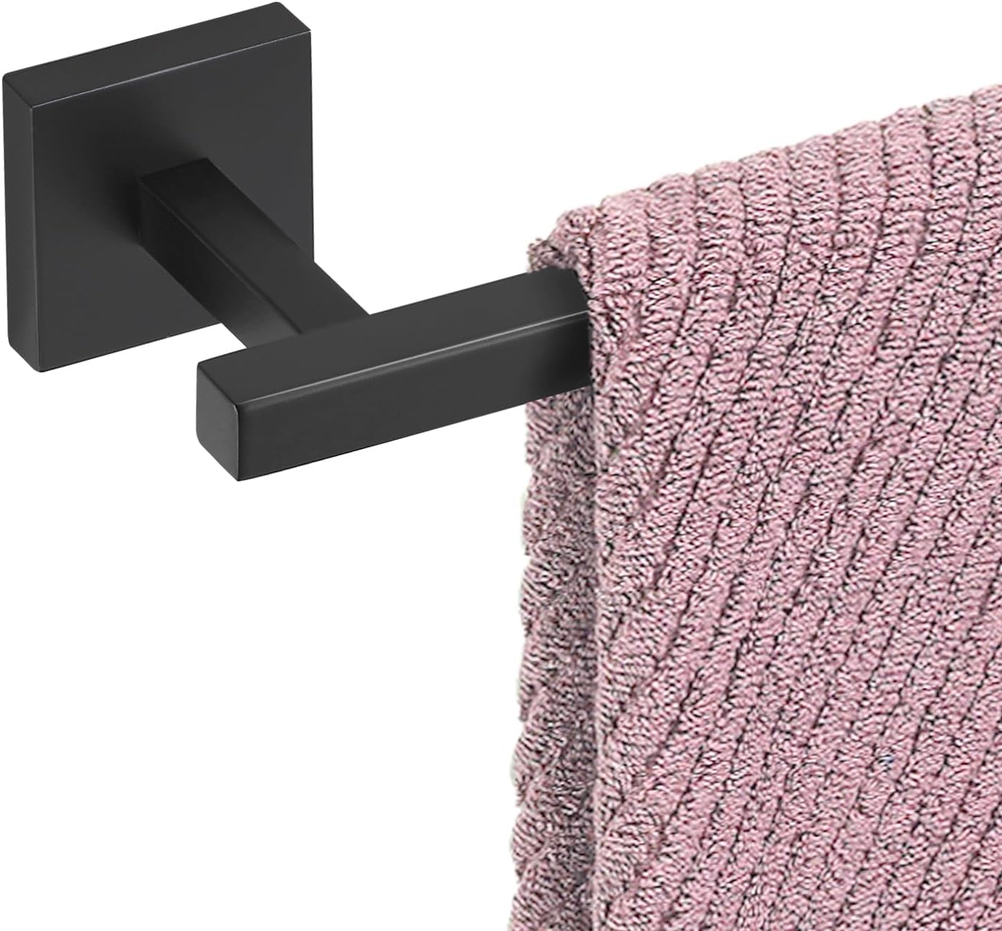 Bath Towel Bar Black, 21.6 Inch Towel Rack Bathroom, 304 Stainless Steel Bathroom Accessories Wall Mounted, Total Length 23.6 Inch