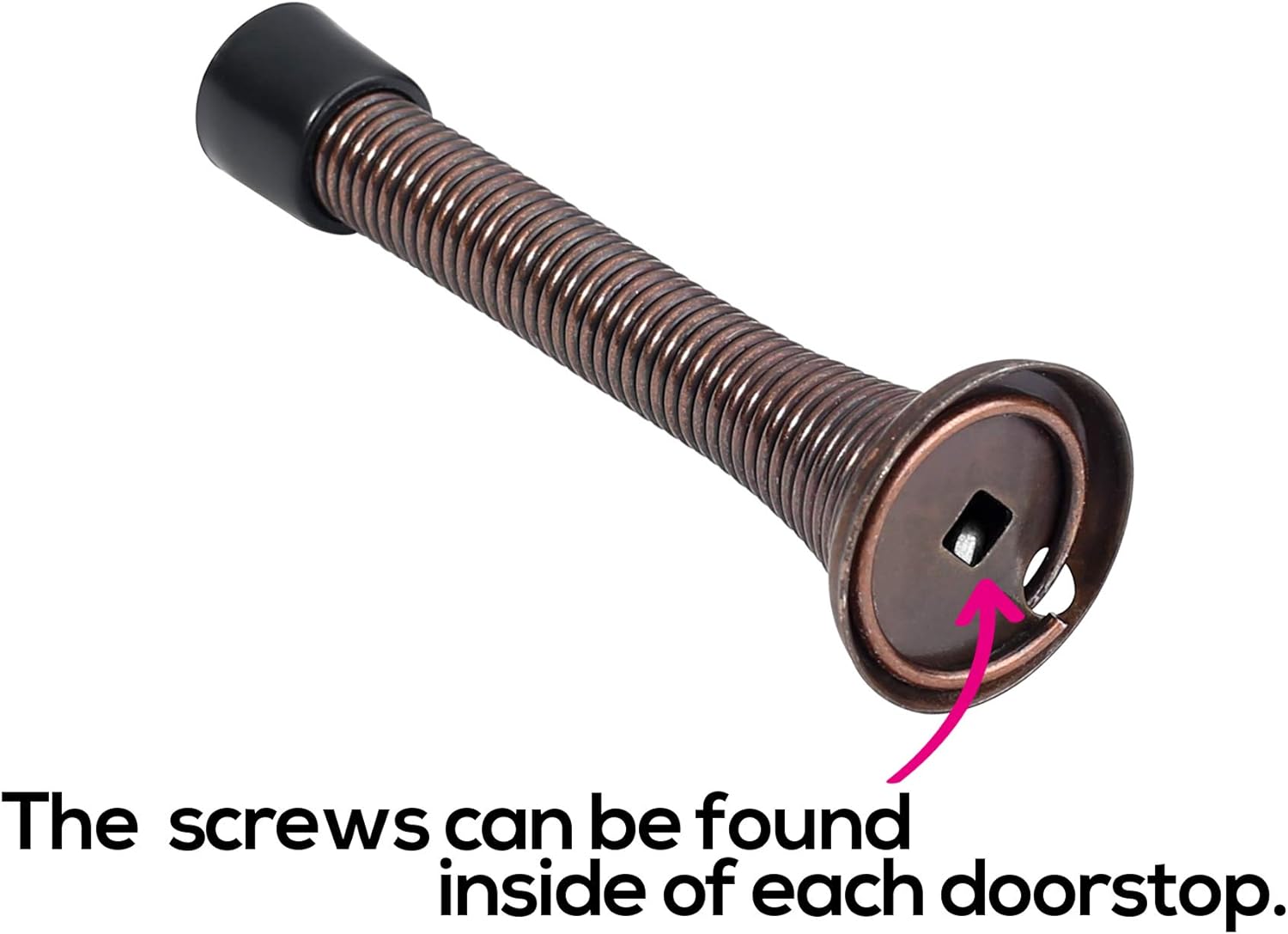 10 Pack Oil Rubbed Bronze Door Stoppers, 3-1/8 Inch Flexible Spring Heavy Duty Wall Door Stop with Rubber Bumper