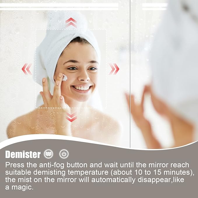 Bathroom Mirror Cabinet with Lights,Aluminum LED Medicine Cabinet,Equip with Internal Light,USB Shaver Socket,Back Door Light Strip,32 inch×36 inch,Surface Mount