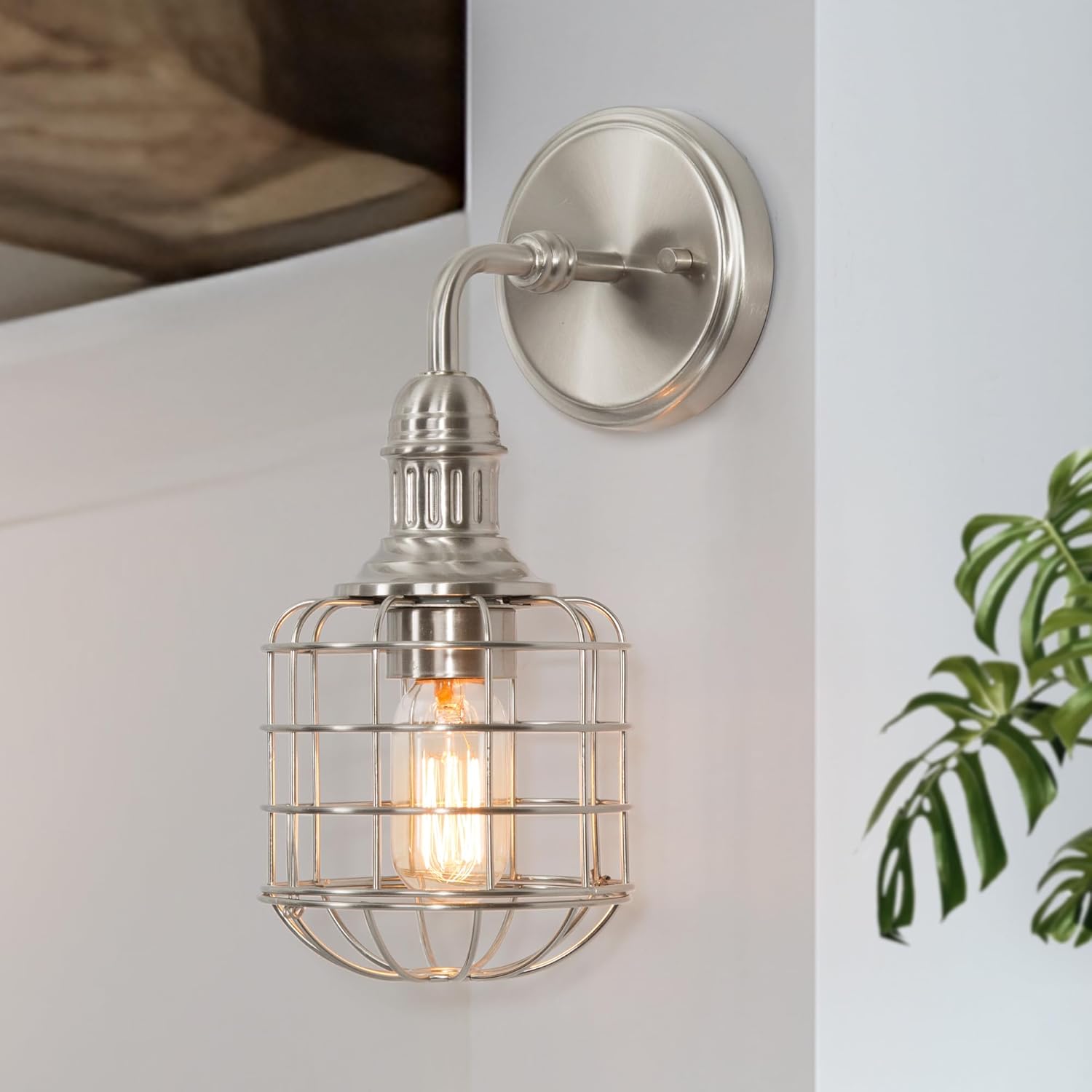 Modern Chrome Cage Bedroom Bathroom Wall Sconces Indoor