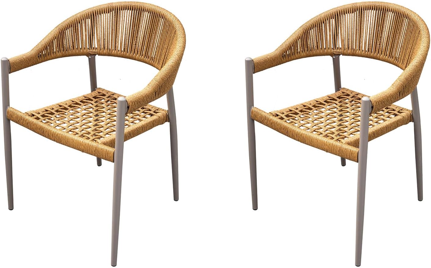 All-Weather Patio Dining Chairs with Armrests for Backyard Garden
