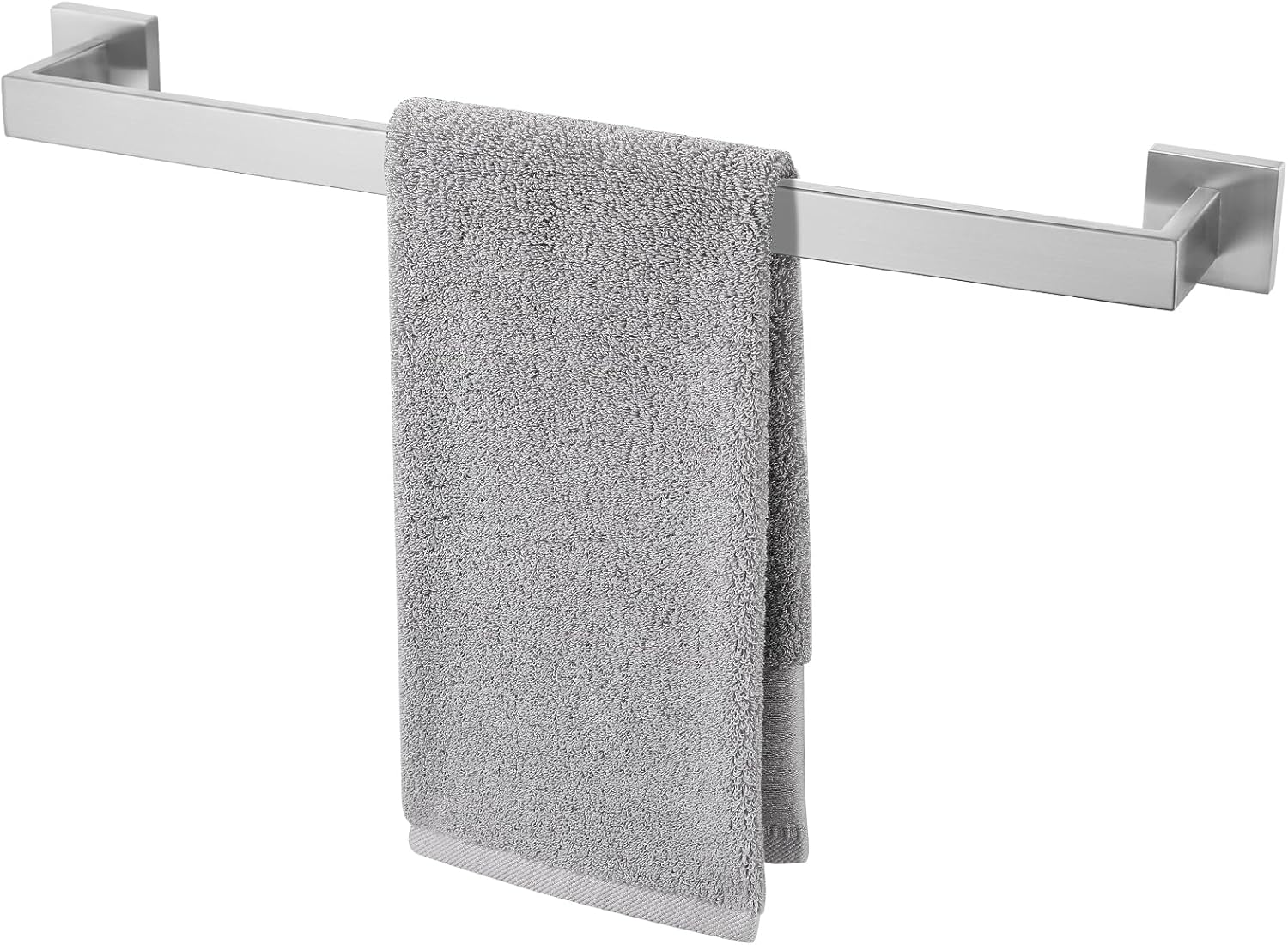 Bathroom Towel Bar, 23.6 Inch Brushed Nickel Towel Rack, SUS304 Stainless Steel Bathroom Accessories, Square Hand Towel Holder for Bathroom Kitchen Wall Mounted