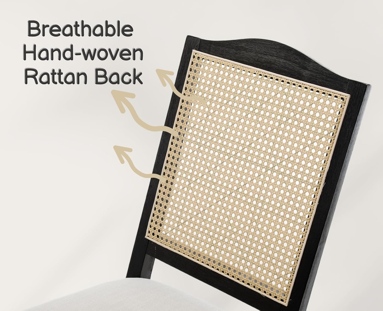 Dining Room Chairs with Cane Back Mid Century Modern Kitchen Chairs Natural Wood Frame Side Chairs