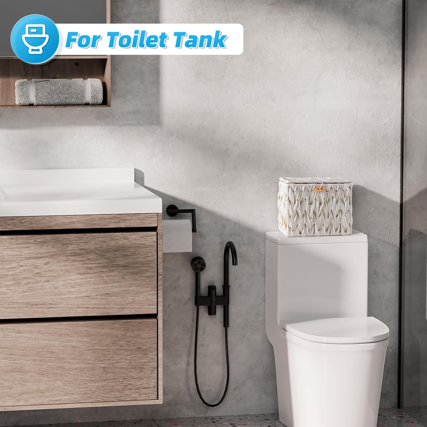 Tampon Holder for Bathroom with Lid, Plastic Wicker Feminine Product Organizer Farmhouse Style, White Tampon Basket Storage for Women Girl Stuff Swab Bathroom Decor