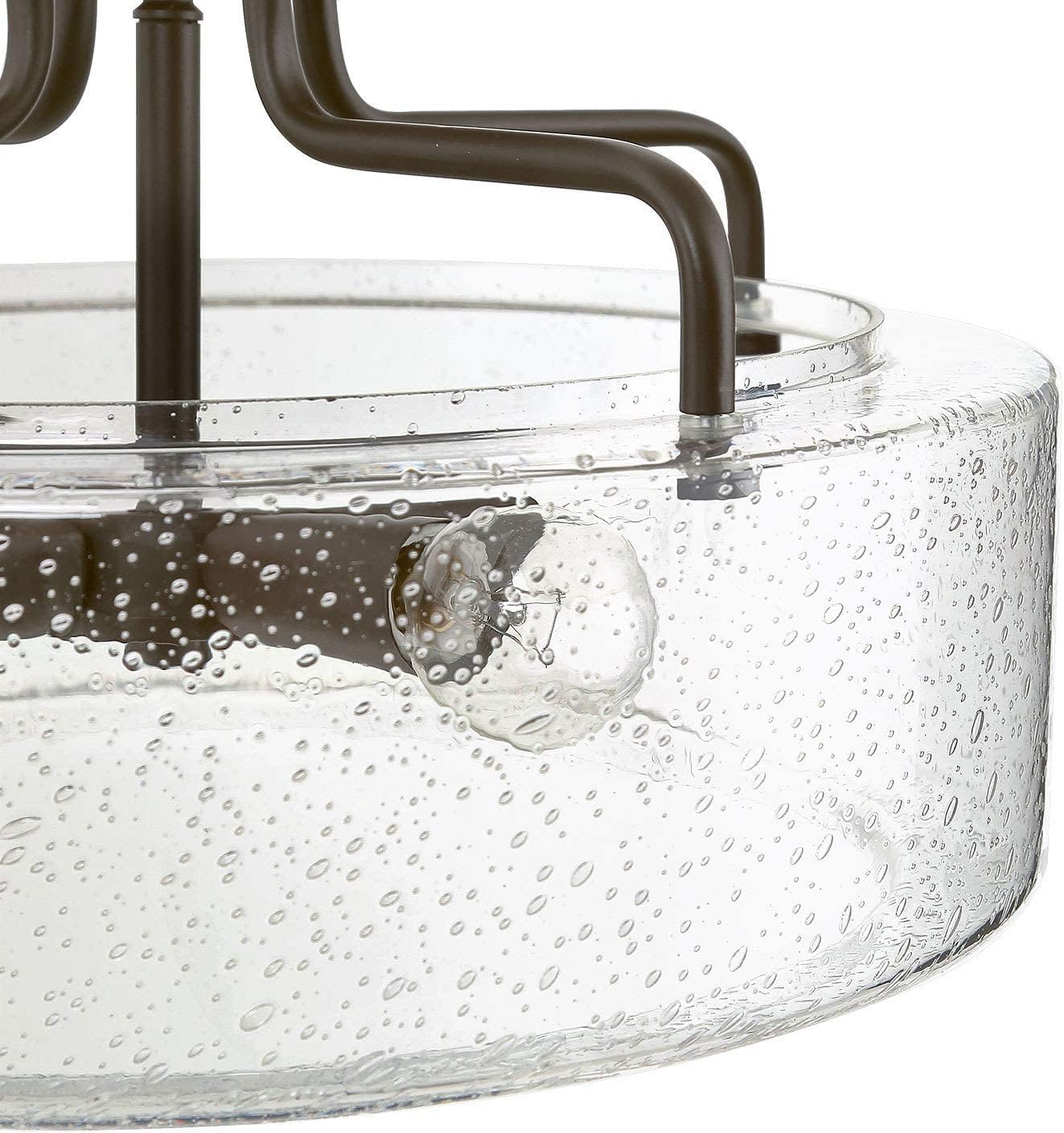 Semi Flush Mount Ceiling Light with Seeded Glass Shade