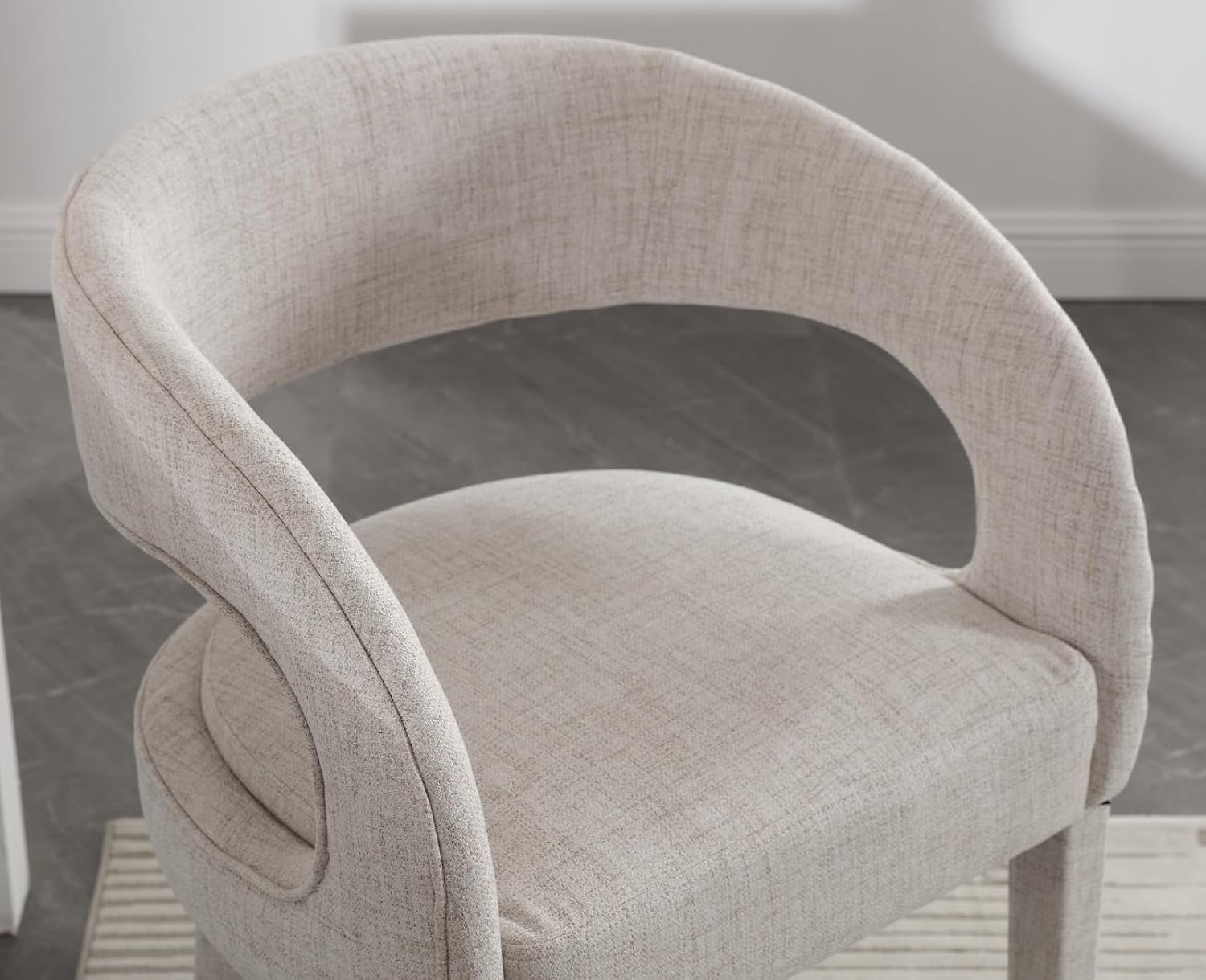 Modern Counter Height Bar Stools Set of 2 Linen Upholstered Counter Stools