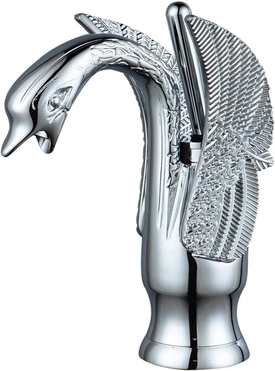 Bathroom Faucet Chrome Swan Single Handle One Hole Lavatory Vanity Sink Basin Faucets