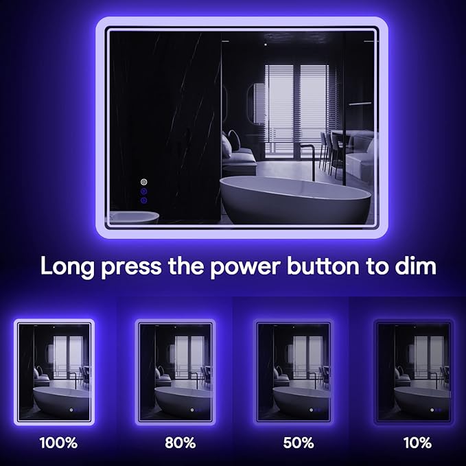 28" x 36" LED Bathroom Backlit Mirror, Bathroom Mirror with Lights, LED Mirror for Bathroom