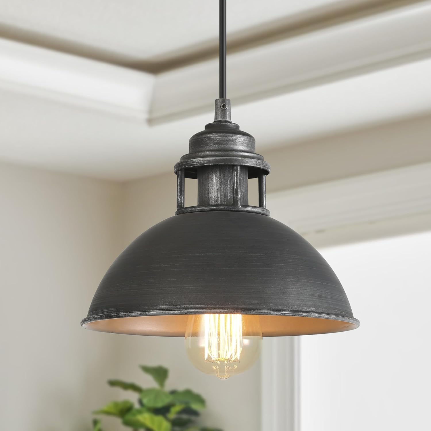 Pendant Lights Kitchen Island, Industrial Kitchen Pendant Lighting Over Island, Farmhouse Dome Hanging Pendant Light Fixtues