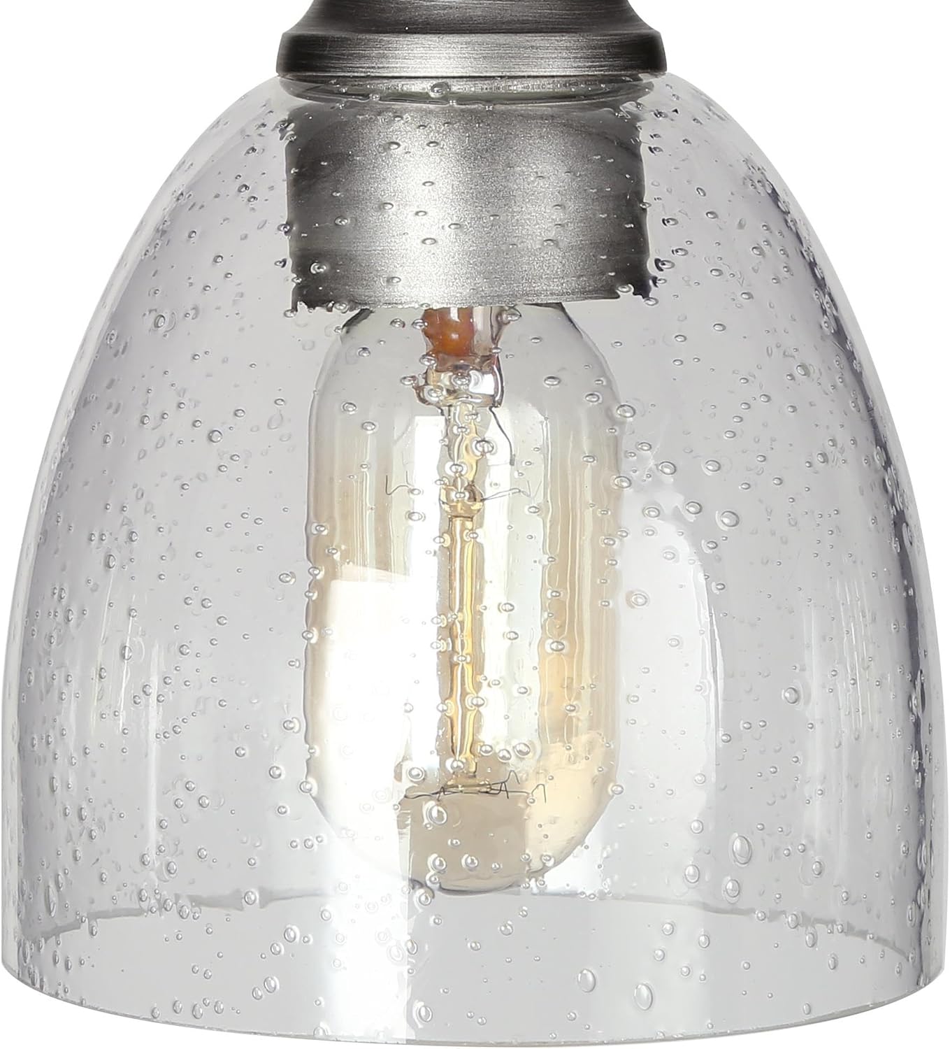 Dining Room Light Fixture Hanging with Seeded Glass Shades and Imitation Electroplated Copper Craft for Kitchen Island