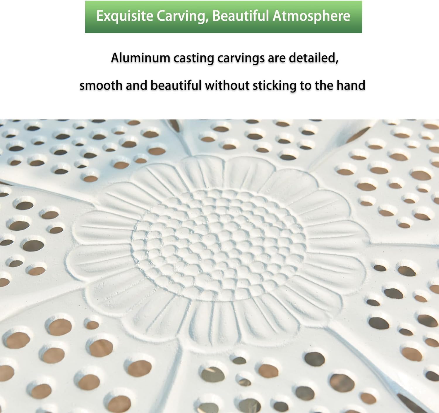 3 Pcs Outdoor Bistro Set White Cast Aluminum Patio Set Bistro Table Set Rustproof Butterfly Patio Table and Chairs for Balcony (Table and Chairs Set)