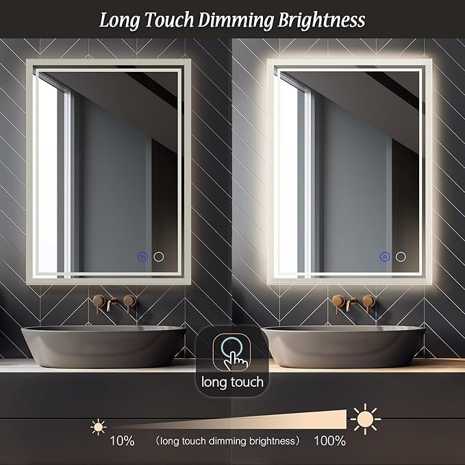 24x32 LED Bathroom Mirror,Led Mirror for Bathroom,Bathroom Mirror with Lights