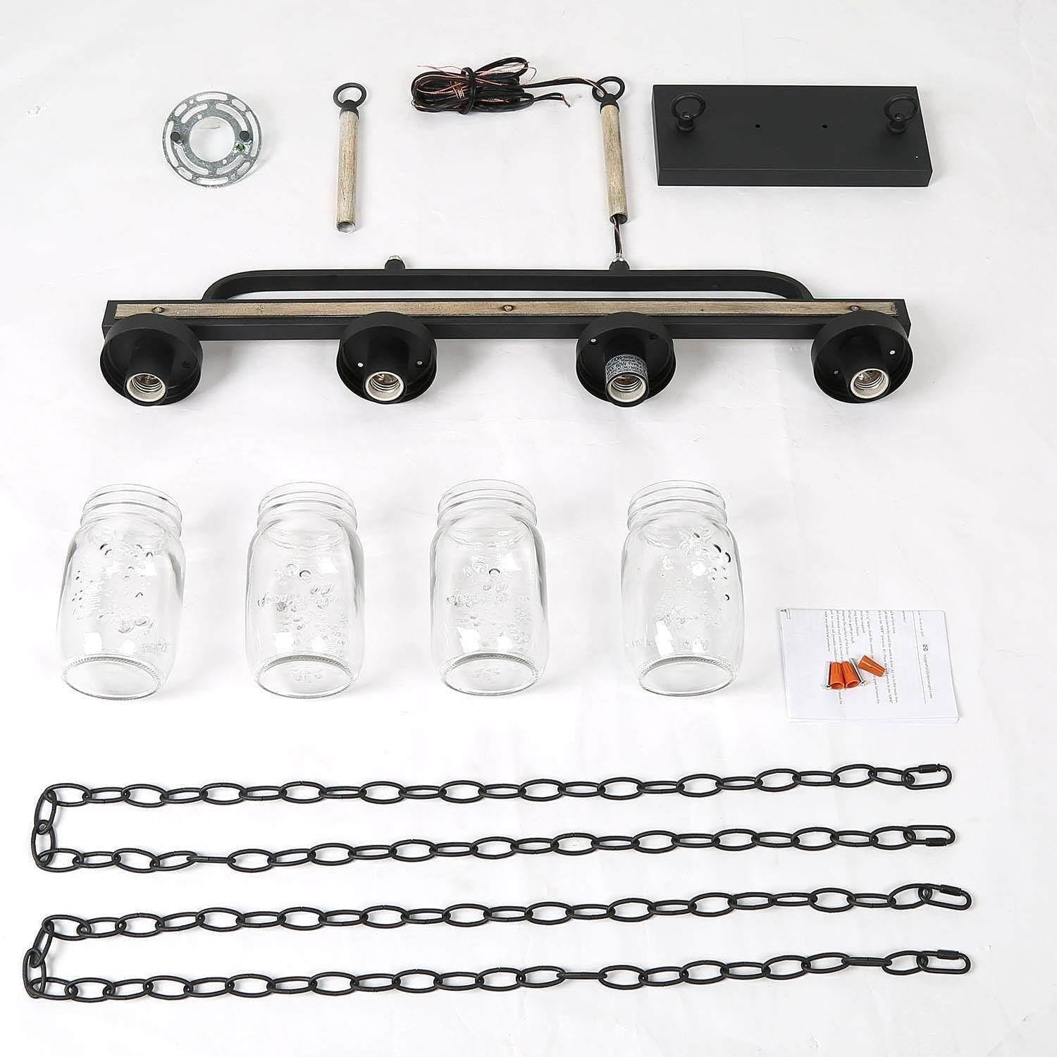 Rustic Mason Jar Chandelier Light Fixture