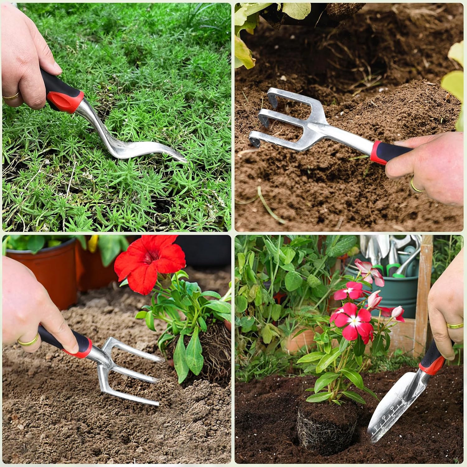 8 Pieces Aluminum Heavy Duty Gardening Kit with Ergonomic Handles, Gardening Bag, Ideal Gardening Tool Set