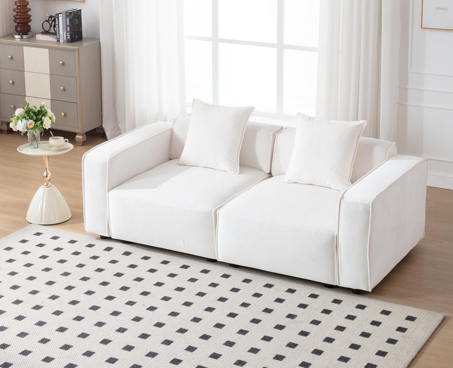 78" Loveseat Modular Sectional Sofa Couch Oversized Deep Seat Sofas Chenille Sleeper Couch Comfy Modern Love Seat