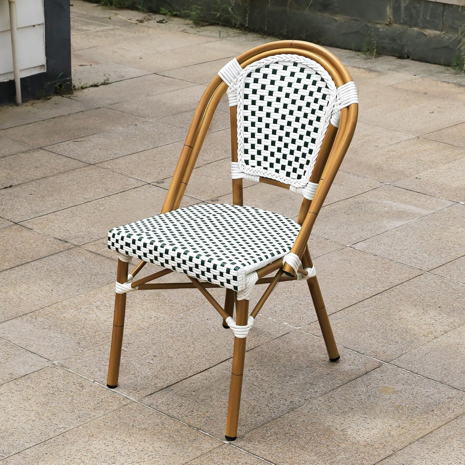 Patio Bistro Set Colorful Weave PE Wicker Chair